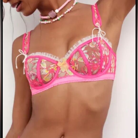 NWT For Love And Lemons Electric Fields Floral Lace Bra XXS - Picture 3 of 8